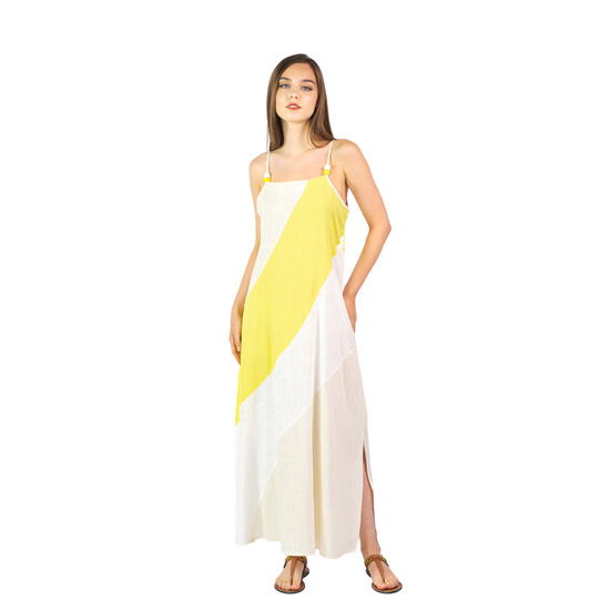 Maxi Sleeveless Dresses for Women Summer, Spaghetti Strap Dresses for Womens Canary Yellow