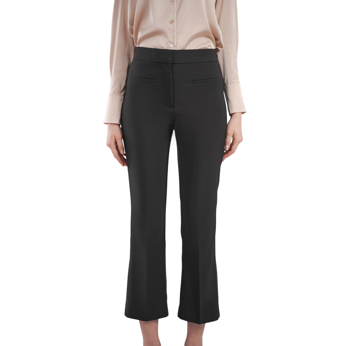 Summer Woven Work Pants High Waisted Casual, Ankled Straight Leg Pants for Business Work Office