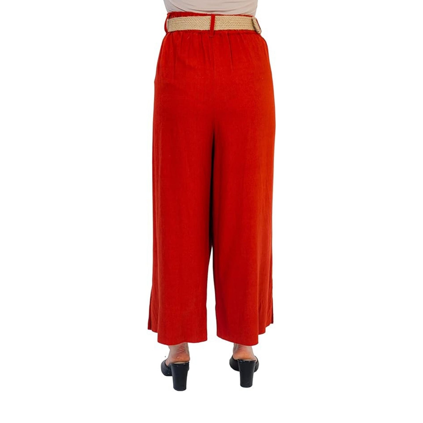 WOMENS SIZE 18 RED NWT VENEZIA BELTED CAPRIS