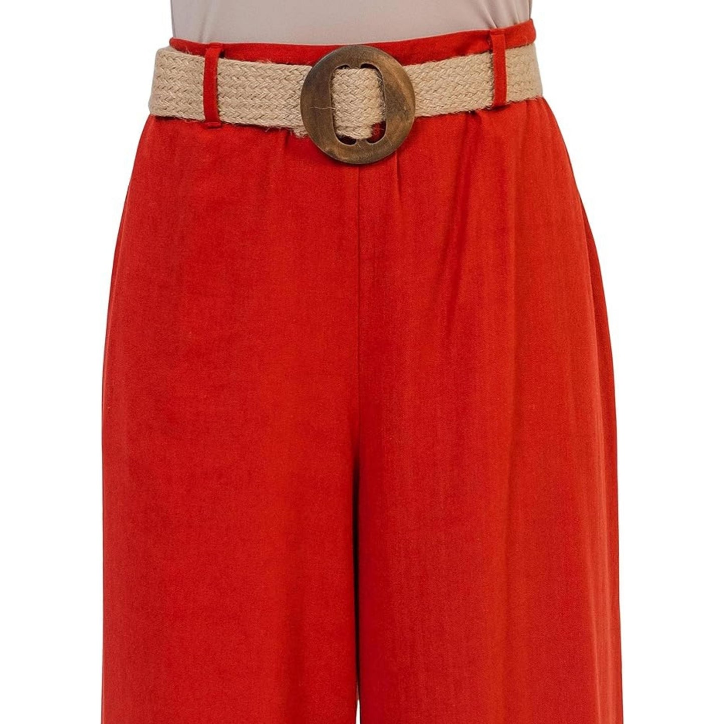 WOMENS SIZE 18 RED NWT VENEZIA BELTED CAPRIS