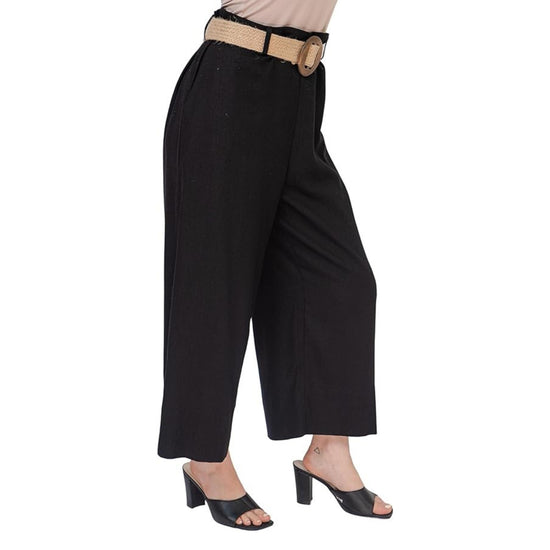 Vince Womens Capri Pants Black Wide Leg Cropped 6  Womens capri pants,  Black linen pants, Side stripe trousers