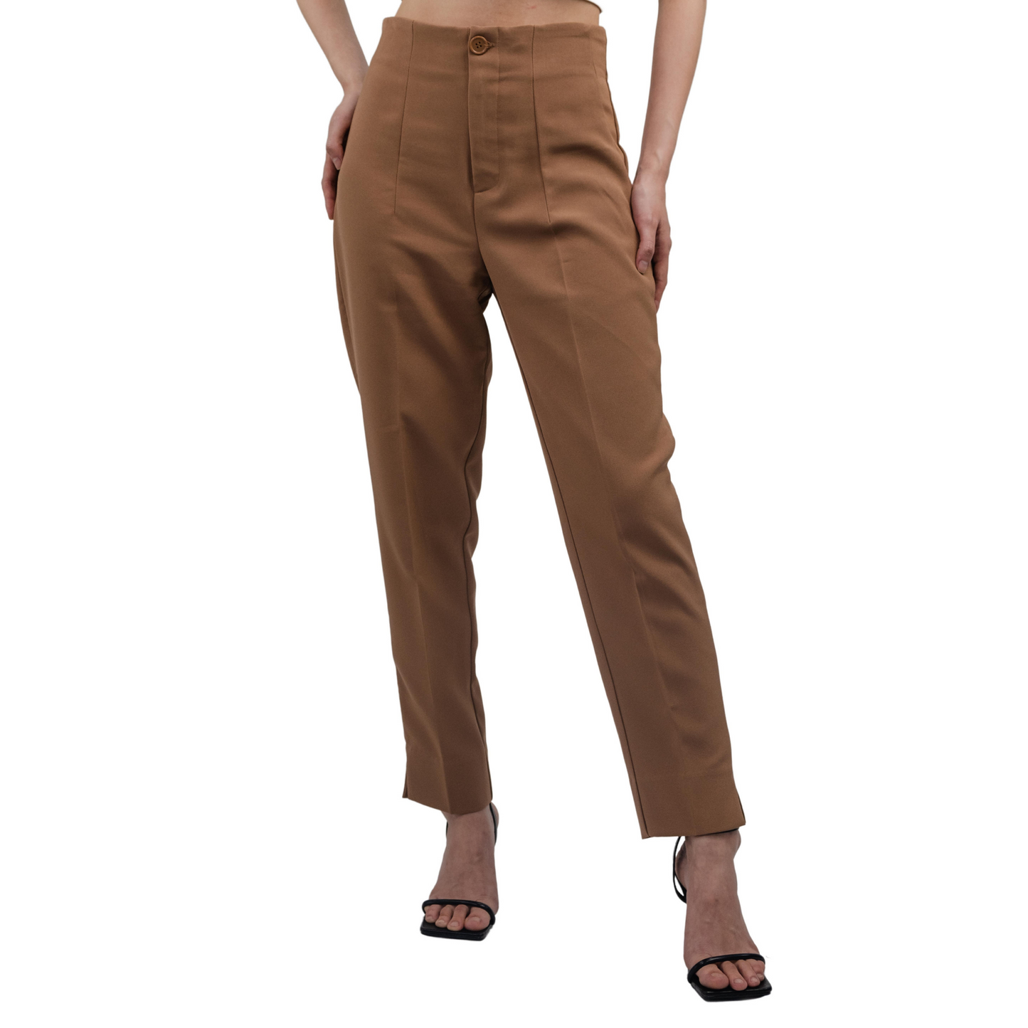 Women's High Waist Slim Fit Work, Stylish Belt Pull-on Ankled Pants – Sandy  and Sid