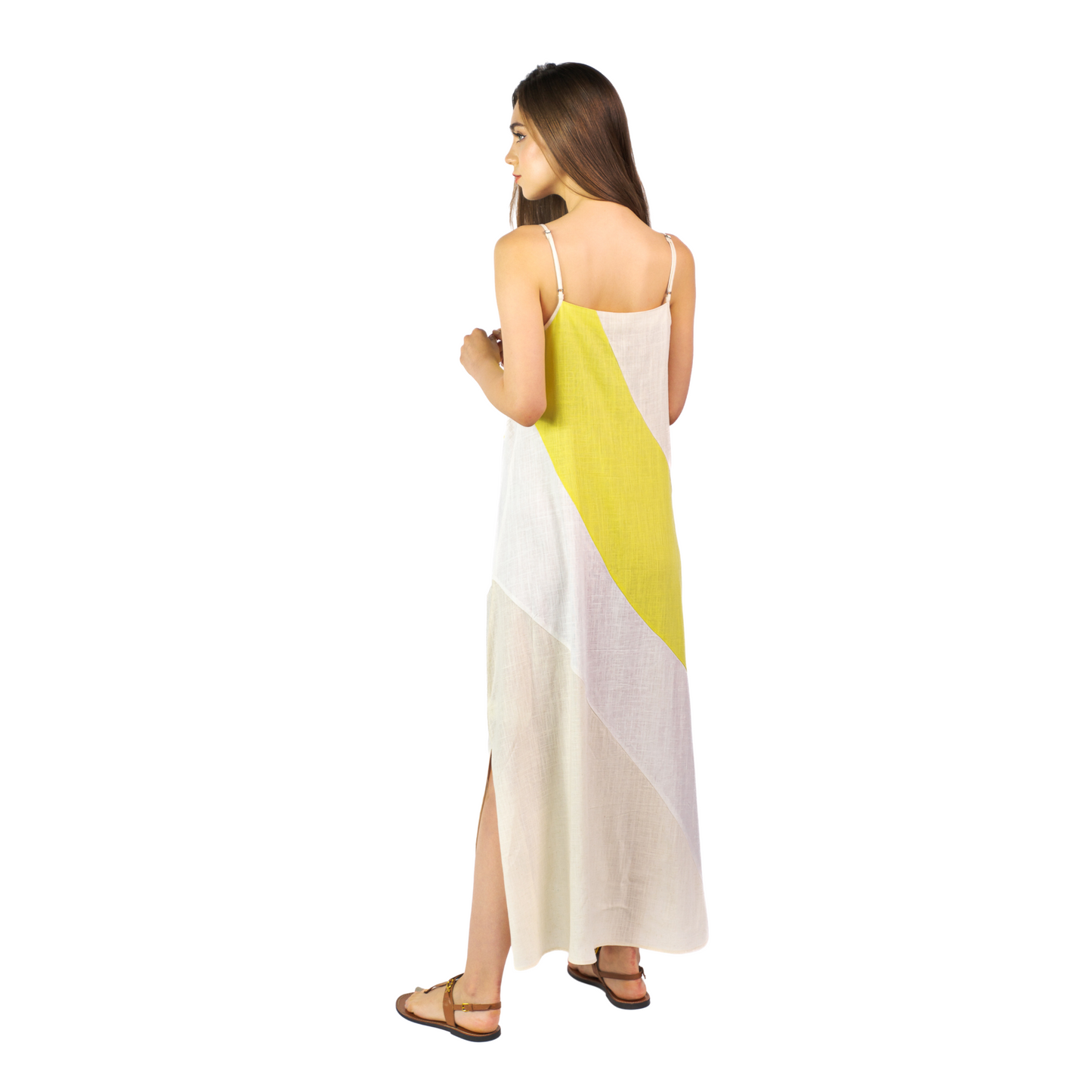 Maxi Sleeveless Dresses for Women Summer, Spaghetti Strap Dresses for Womens Canary Yellow