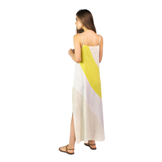 Maxi Sleeveless Dresses for Women Summer, Spaghetti Strap Dresses for Womens Canary Yellow