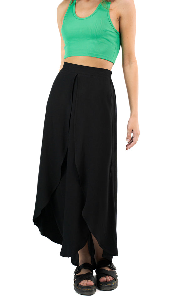 Women's Split Maxi Skirts Casual High Waist Summer Double Split